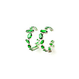 Emerald Green  Asymmetric Hoop Earrings