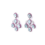Diamante Majestic Blue and Pink Cocktail Earrings
