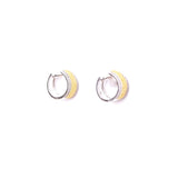 Diamante Sapphire Yellow Invisible Setting Ribbed Hoops