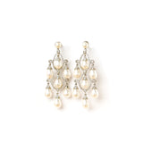 Diamante Pearl Drop Dangler Earrings