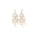 Diamante Pearl Drop Dangler Earrings