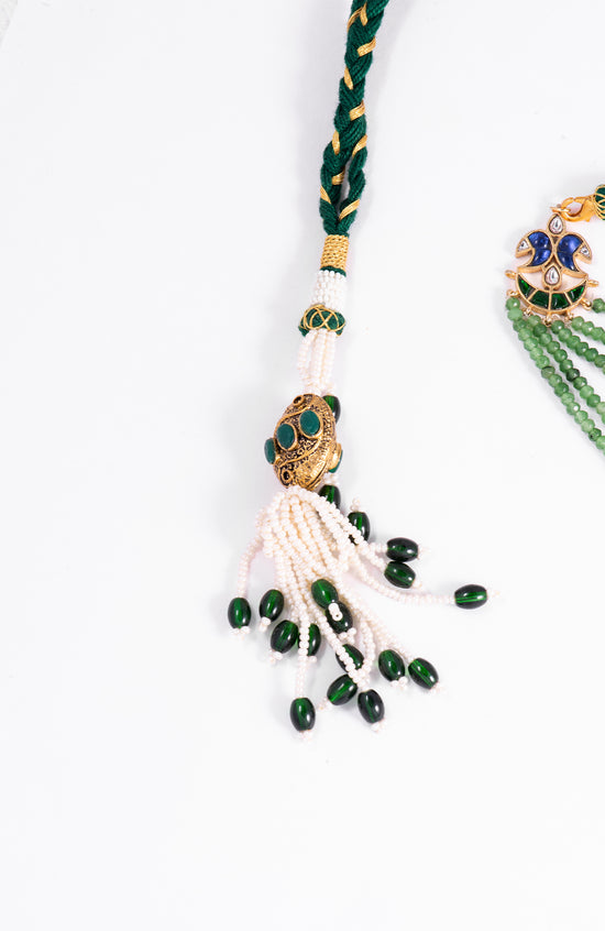 Ayesha Panchlada Necklace Set in Green