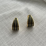 Black Enamel Kaju Earrings