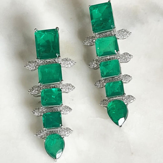 Colombian Emerald Green Statement Earrings