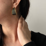 Black Enamel Kaju Earrings