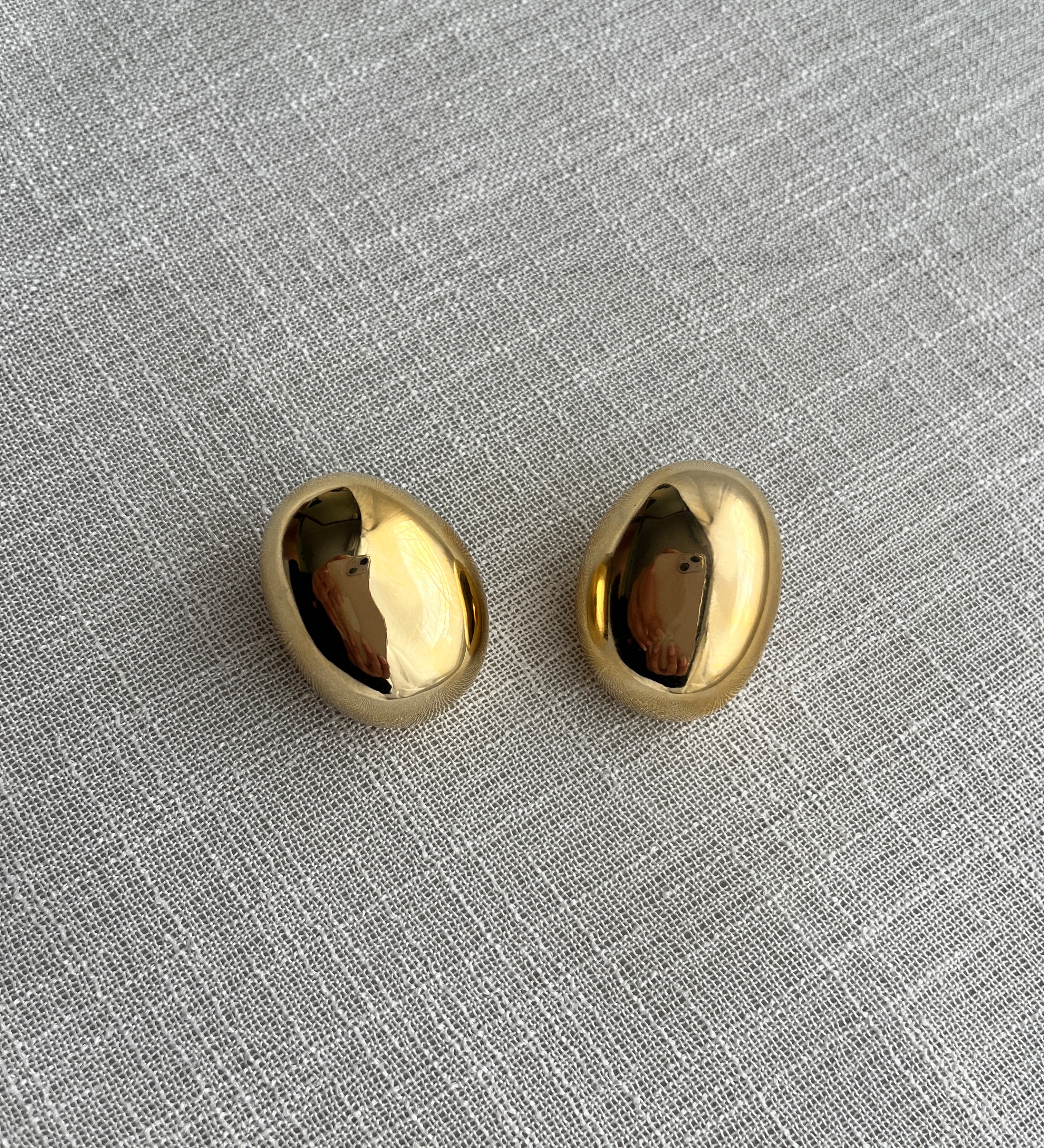 Half Pebble Studs Earrings