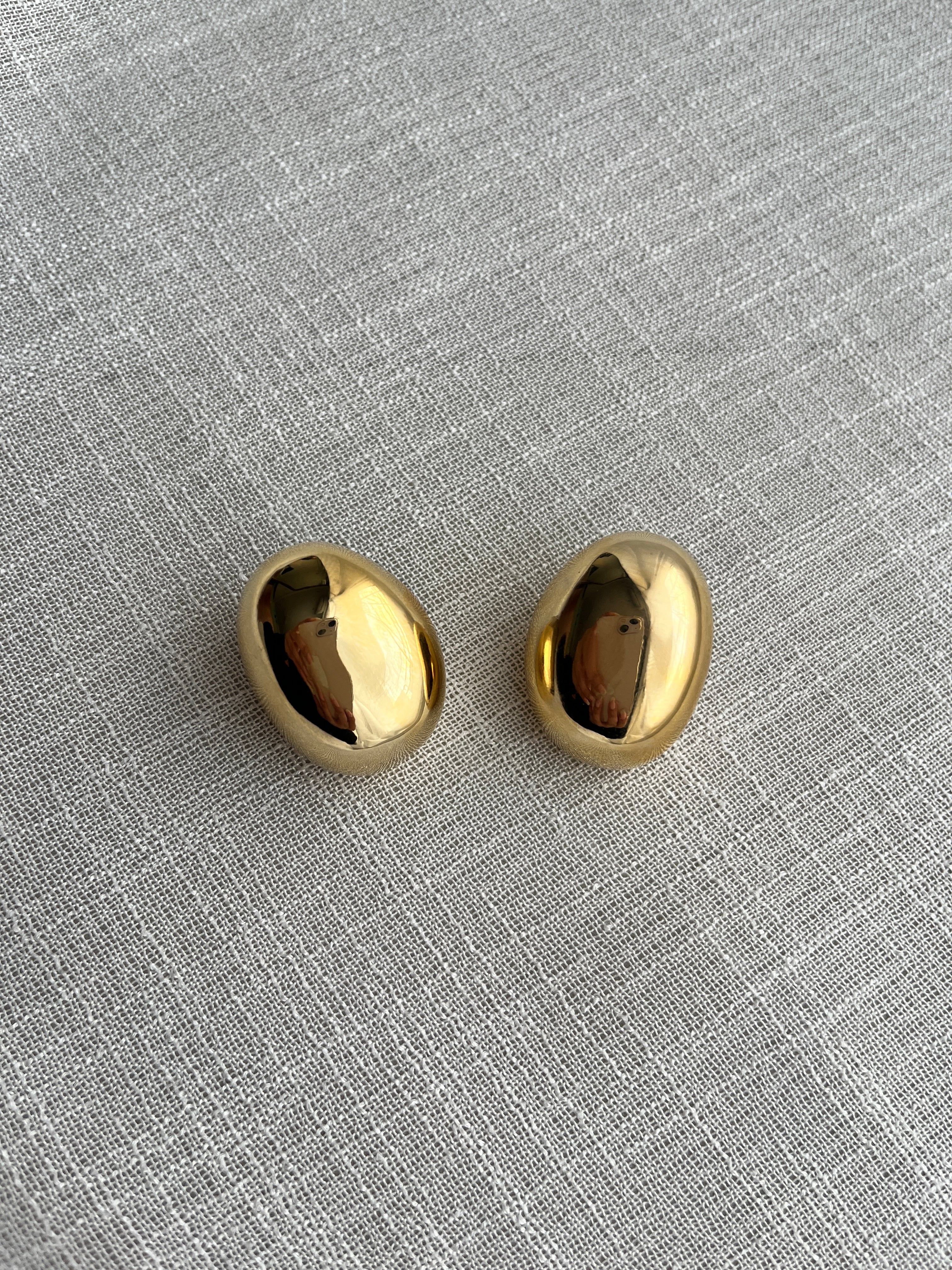 Half Pebble Studs Earrings