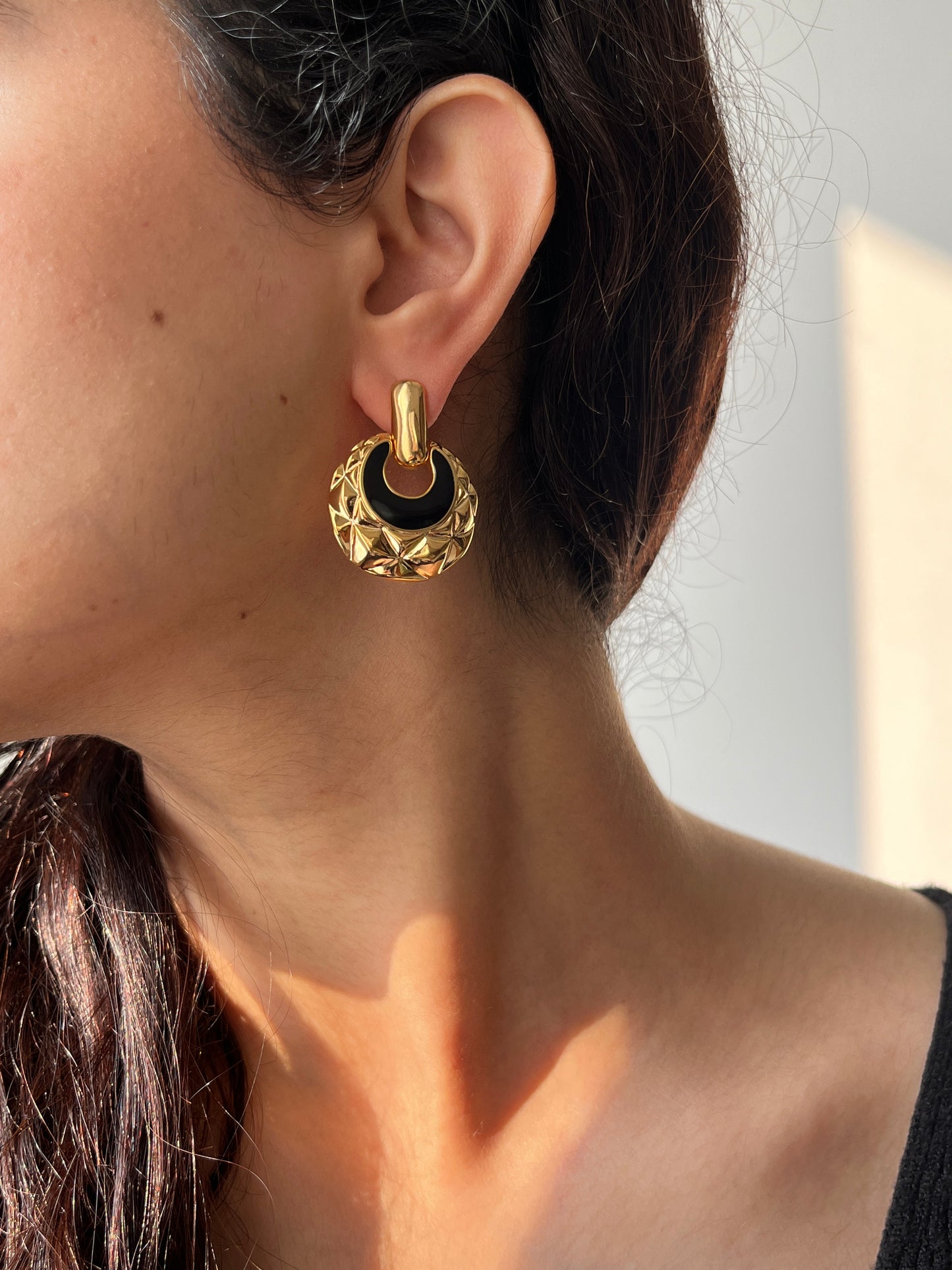 Load image into Gallery viewer, Everyday Gold Enamel Earrings
