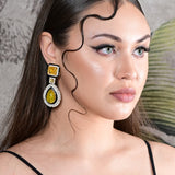 Stellar Yellow Sapphire Long Earrings