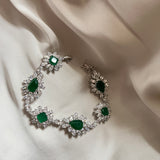 Emerald Green Diamanté Bracelet