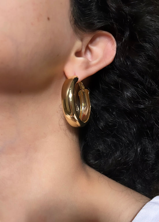 Load image into Gallery viewer, Helen Gold Hoop Earrings
