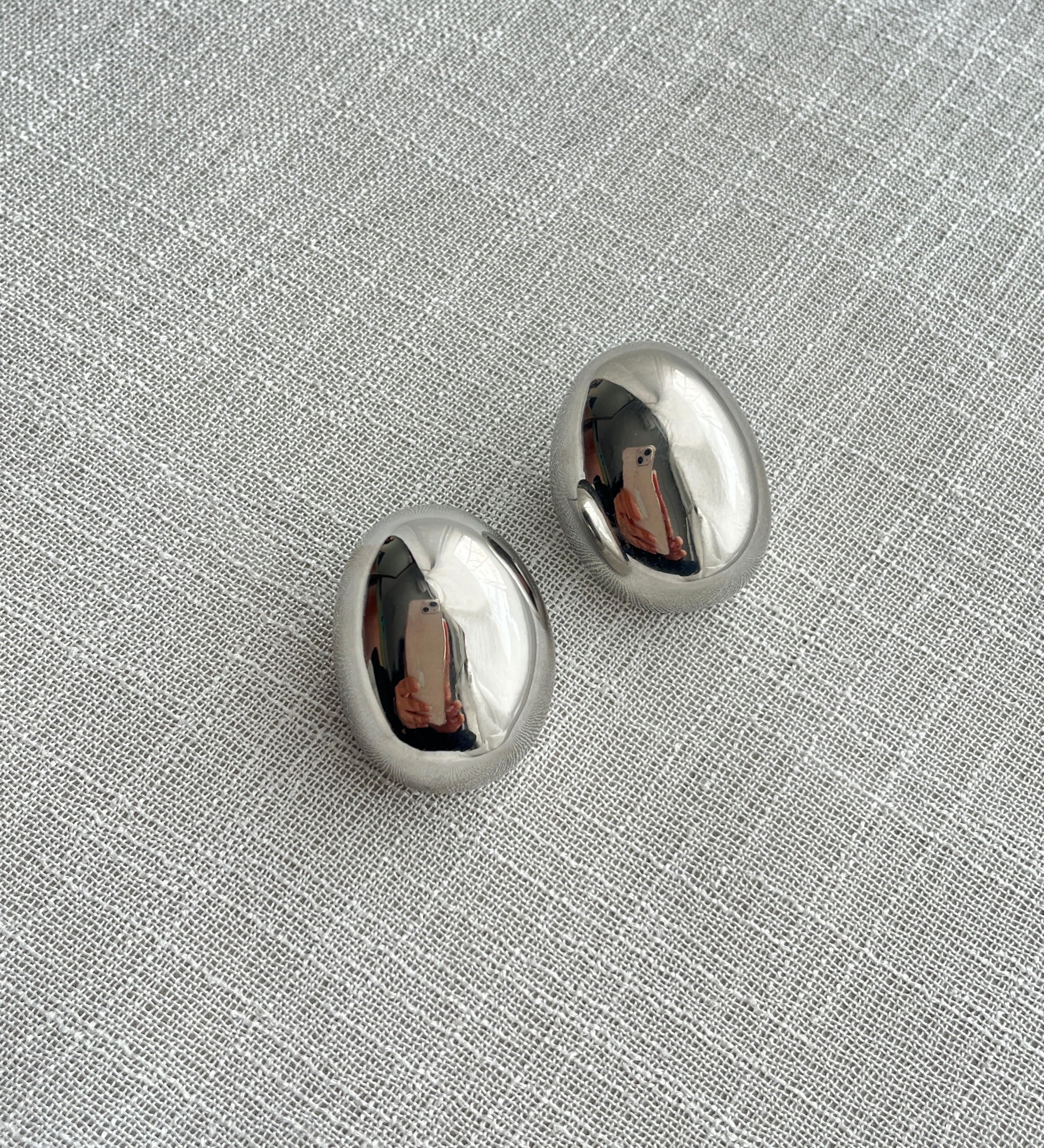 Half Pebble Studs Earrings