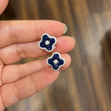 Mini Jasmine Flower Studs - Sapphire Blue