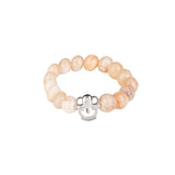 Silver Ganesh Pink Band Bracelet