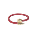 Sarpa Leather Red and Gold Bracelet