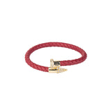 Red and Gold Leather Bracelet