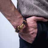 Ganesha Anchor Gold and Black Band Bracelet