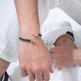 Sarpa Leather Green Bracelet