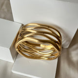 Oliva Dull Gold Cuff Bracelet