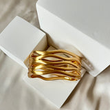 Oliva Dull Gold Cuff Bracelet