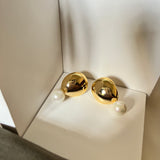 Yolanda Everday Gold Pearl Drop Earrings