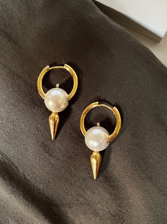 Load image into Gallery viewer, Zara Pearl Ball Earrings
