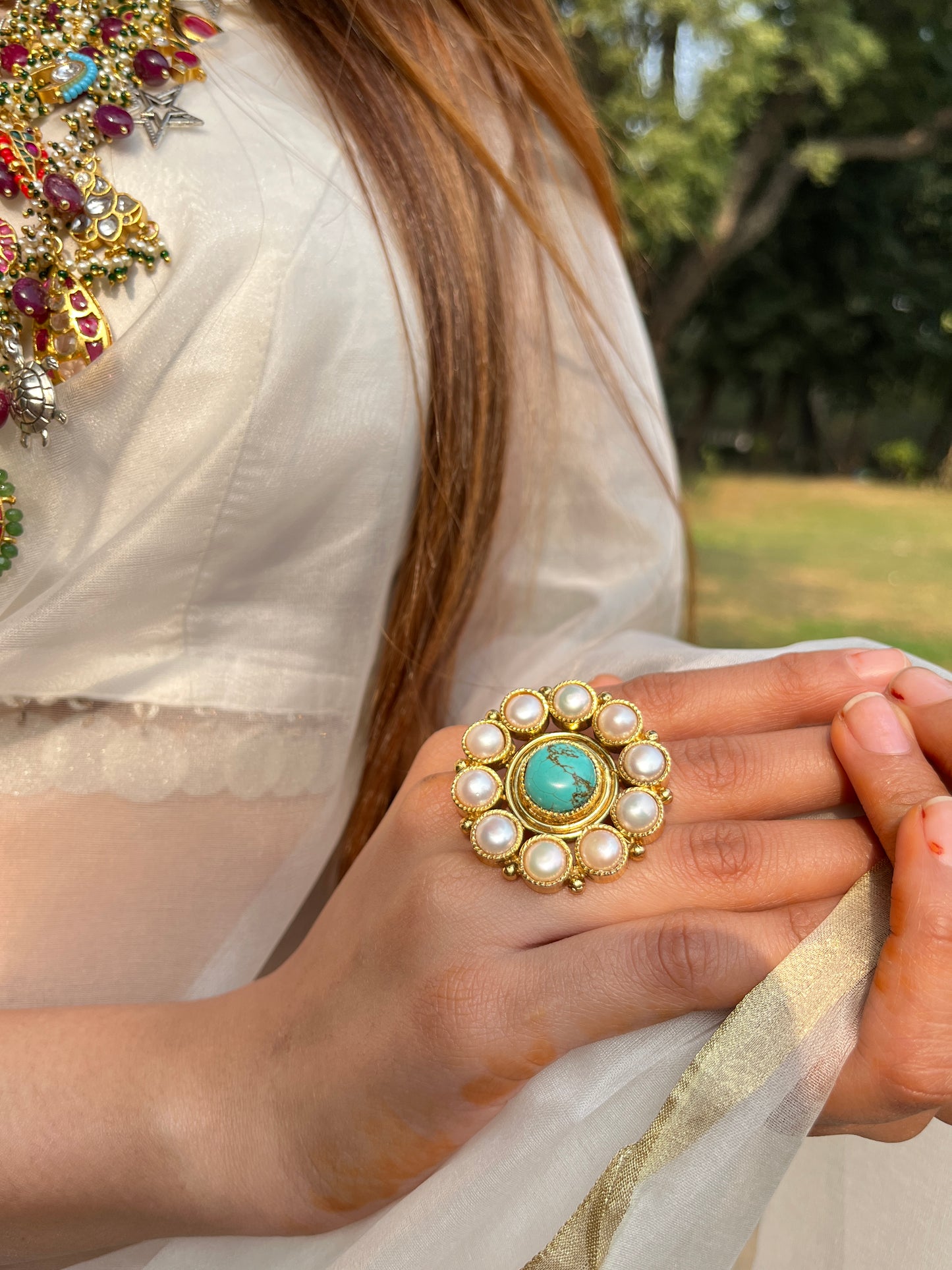 Anchal Firoza pearl ring