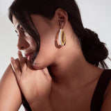 Horse Shoe Gold Long Earrings