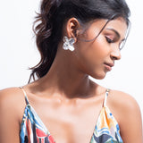 Silver Floral Earrings