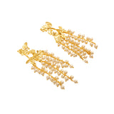 Showers of Flowers Gold Dangler Earrings