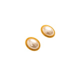 Victoria Gold and Pearl Stud Earrings