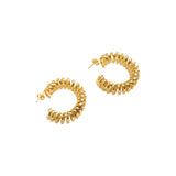 Golden Coil Half Moon Earrings