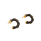 Black and Gold Twisted Earrings