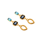 Bijoux Gold and Sapphire Long Dangling Earrings