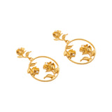 Circle of Gilded Flowers Drop Earrings