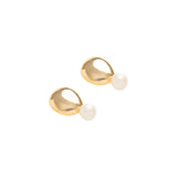 Pearl Drop in the Ocean Gold Earrings