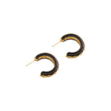 Black Crescent Hoop Earrings