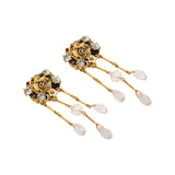 Queen of Roses Golden Drop Dangling Earrings