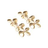 3 Tier Floral Gold Earrings