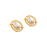 Elizabeth Gold and Pearl Stud Earrings