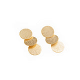 3 Tier Overlapping Gold Coin Earrings