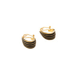 Black and Gold Stud Earrings