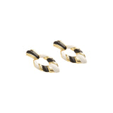 Salma White and Black Dangling Earrings