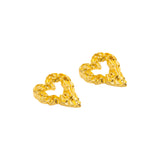 Golden Melted Heart Earrings