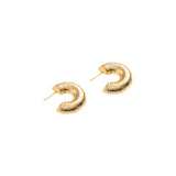 Half Moon Hammered Gold Earrings