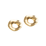 Alba Gold Twisty Round Earrings