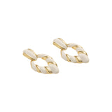 Salma White and Gold Dangling Earrings