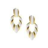 Salma White and Gold Dangling Earrings