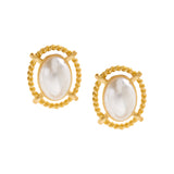 Elizabeth Gold and Pearl Stud Earrings