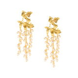 Showers of Flowers Gold Dangler Earrings